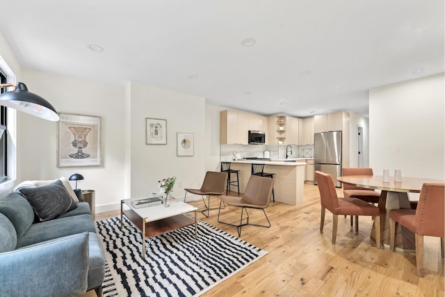 449 Pulaski St, New York City, NY 11221 - living area with light wood-style flooring