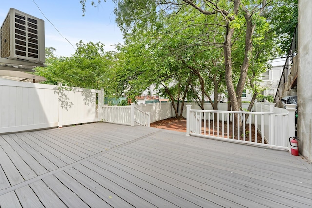 449 Pulaski St, New York City, NY 11221 - wooden terrace with a fenced backyard