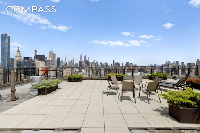 201 E 17th St Unit 31E, New York City, NY 10003 - view of patio / terrace with a view of skyline