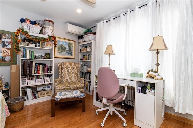 7007 Narrows Ave, New York City, NY 11209 - office featuring a wall unit AC and wood finished floors