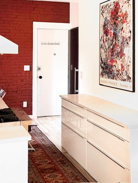 32 Jones St Unit 2D, New York City, NY 10014 - hall with brick wall