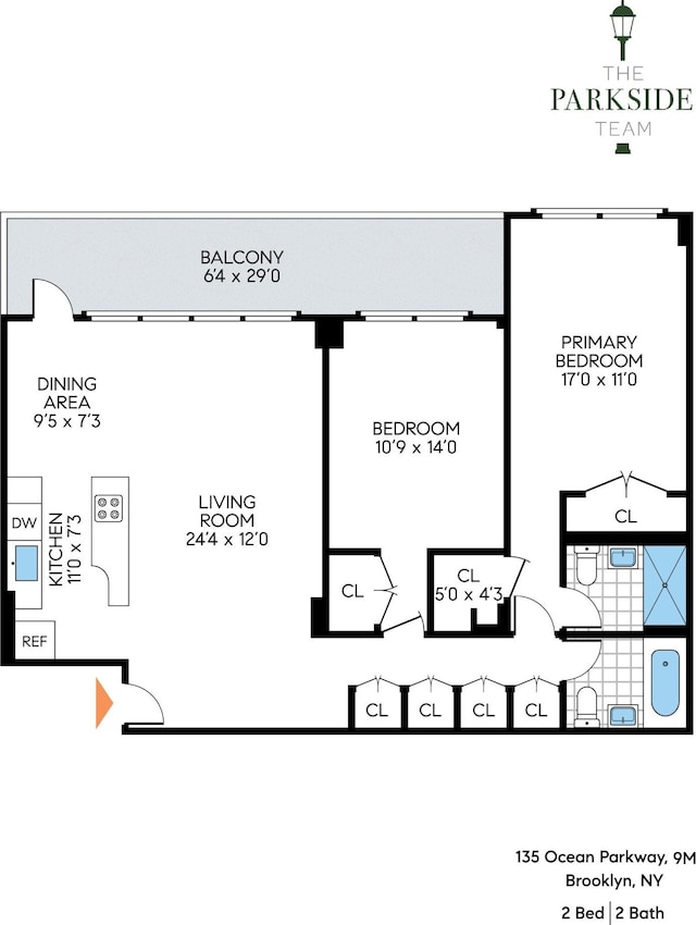 135 Ocean Pkwy Unit 9M, New York City, NY 11218 - view of property floor plan
