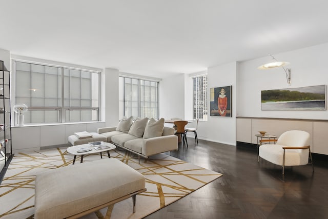 15 W 53rd St Unit 20E, New York City, NY 10019 - living area with baseboards