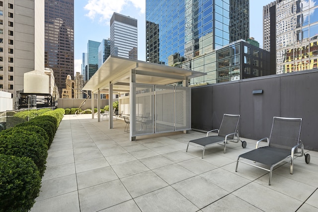 15 W 53rd St Unit 20E, New York City, NY 10019 - view of patio / terrace featuring a view of skyline