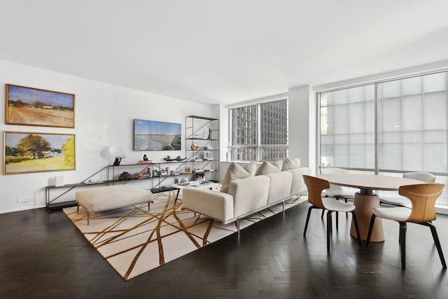 15 W 53rd St Unit 20E, New York City, NY 10019 - living area featuring baseboards