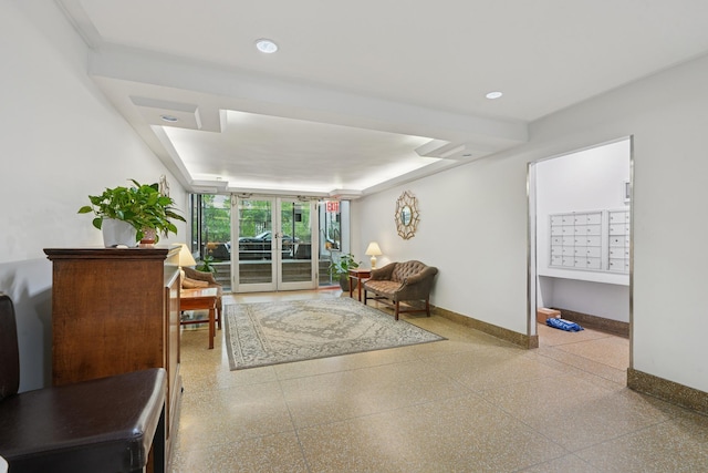320 E 35th St Unit 2H, New York City, NY 10016 - sitting room with baseboards and mail area