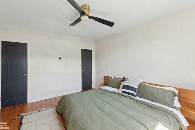 31-28 56th St, New York City, NY 11377 - bedroom featuring wood finished floors and ceiling fan