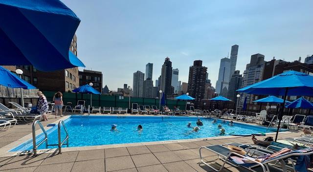 340 E 64th St Unit 9-B, New York City, NY 10065 - community pool featuring a patio and a view of skyline