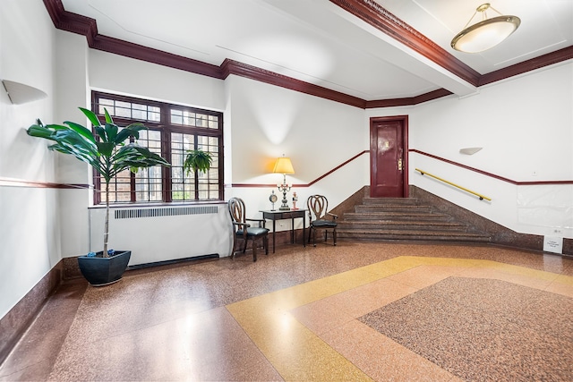 30-83 Crescent St Unit 3A, New York City, NY 11102 - lobby featuring stairway and crown molding
