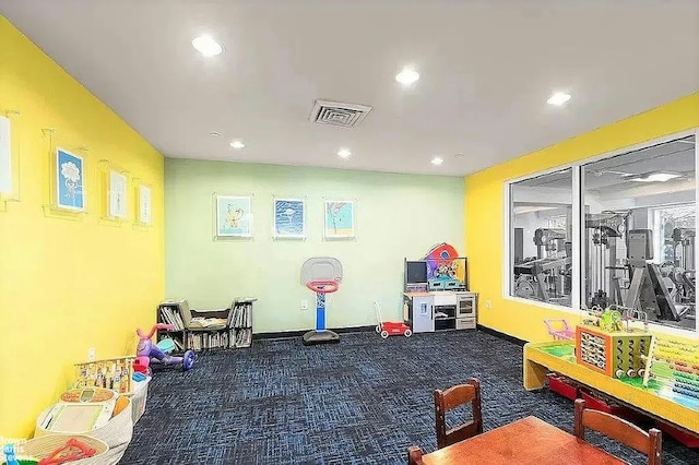446 Kent Ave Unit 11B, New York City, NY 11211 - rec room featuring carpet floors and recessed lighting