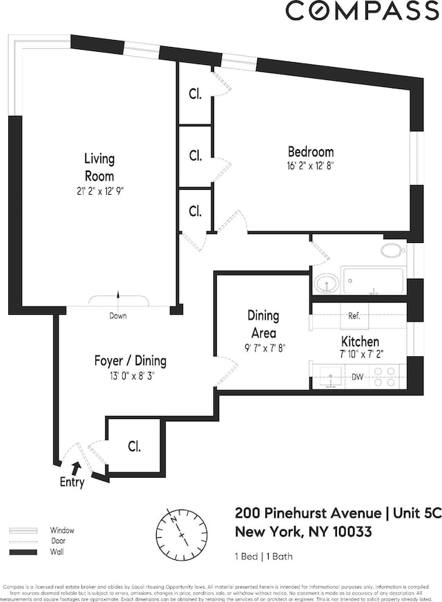 200 Pinehurst Ave Unit 5C, New York City, NY 10033 - view of room layout