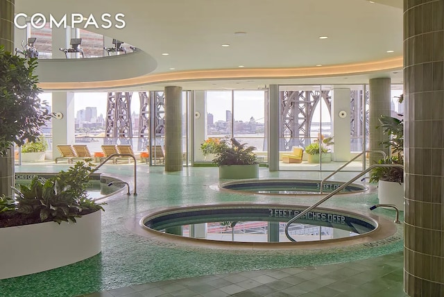8 S 4th St Unit 15D, New York City, NY 11249 - lobby with a skyline view and recessed lighting