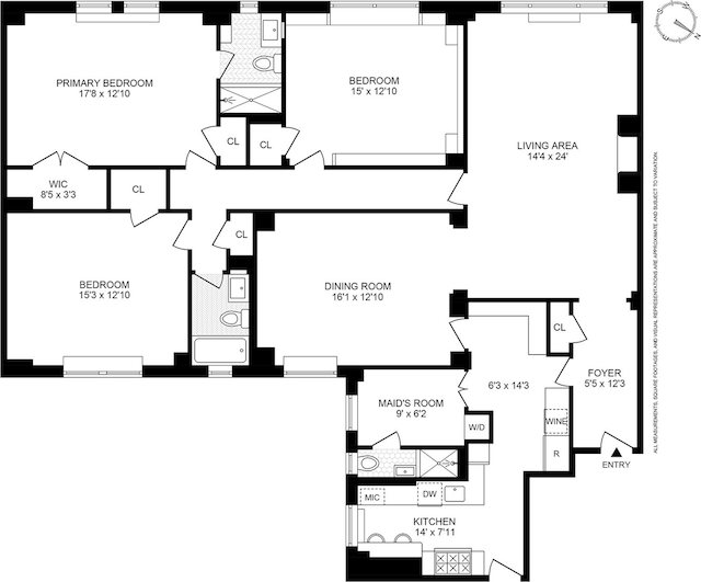 125 E 84th St Unit 4B, New York City, NY 10028 - view of floor plan / room layout