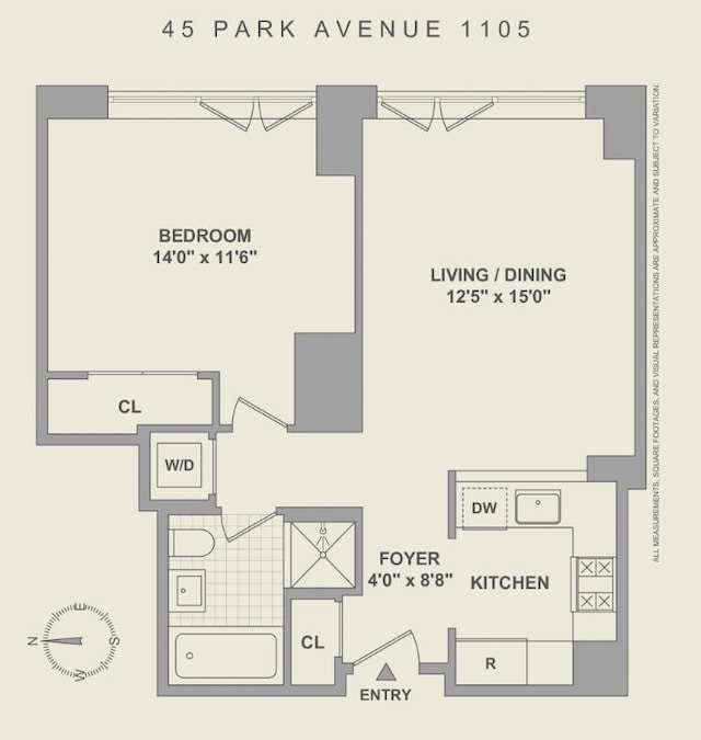 45 Park Ave Unit 1105, New York City, NY 10016 - view of home floor plan