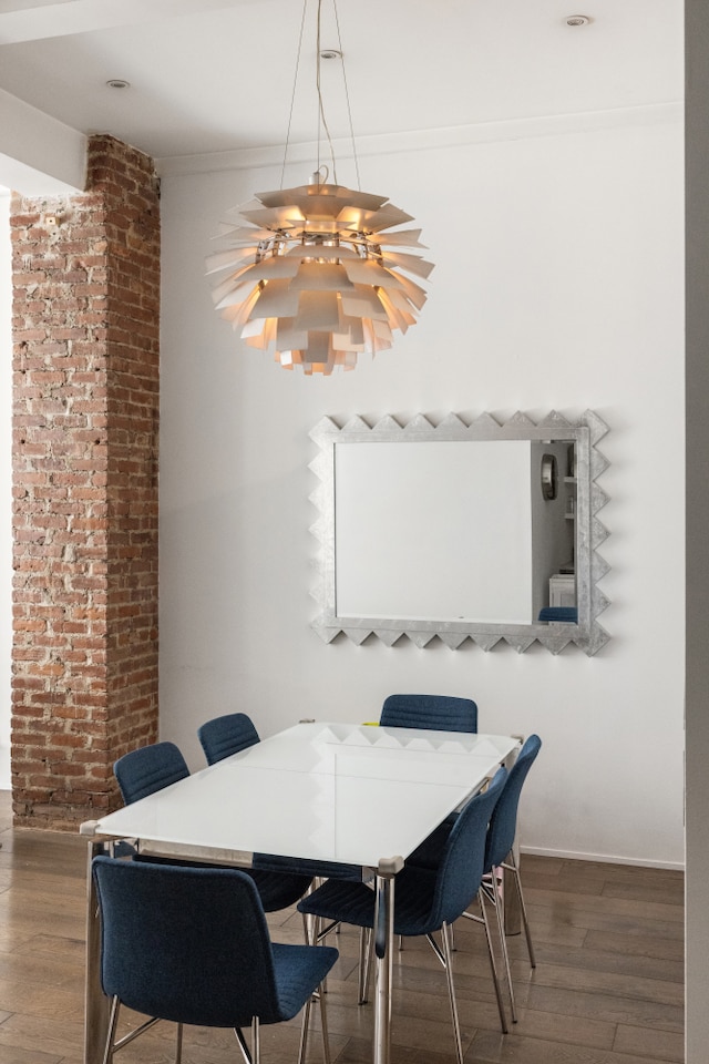 21 E 22nd St Unit 2B, New York City, NY 10010 - dining area with wood finished floors and a chandelier