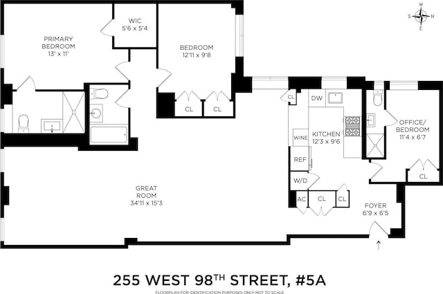 255 W 98th St Unit 5A, New York City, NY 10025 - view of room layout