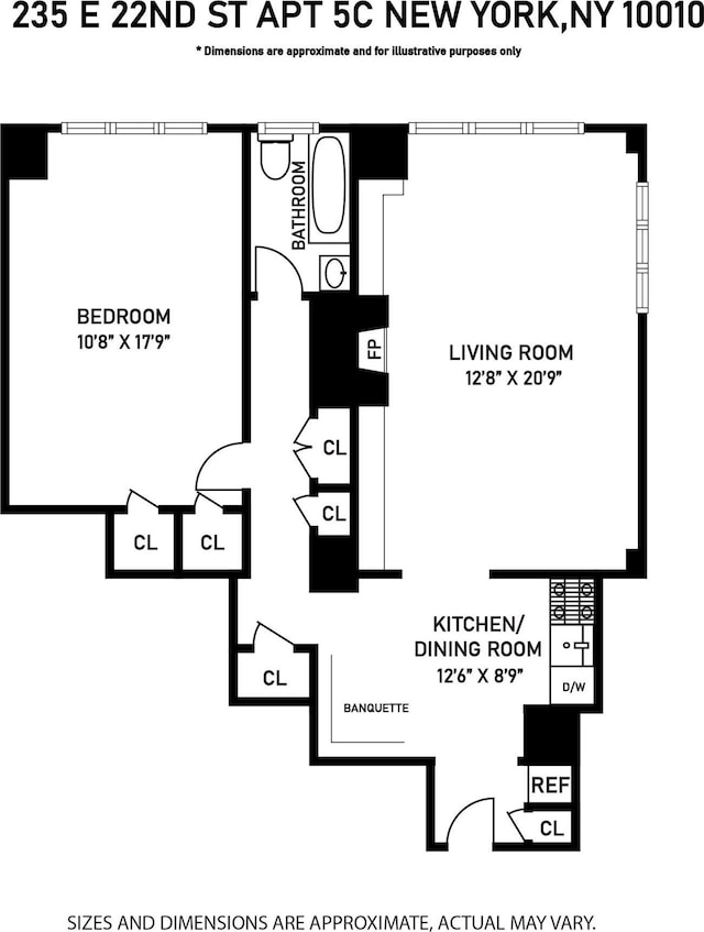 235 E 22nd St Unit 5C, New York City, NY 10010 - view of property floor plan