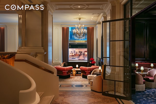 2 E 55th St Unit 1116, New York City, NY 10022 - building lobby with crown molding