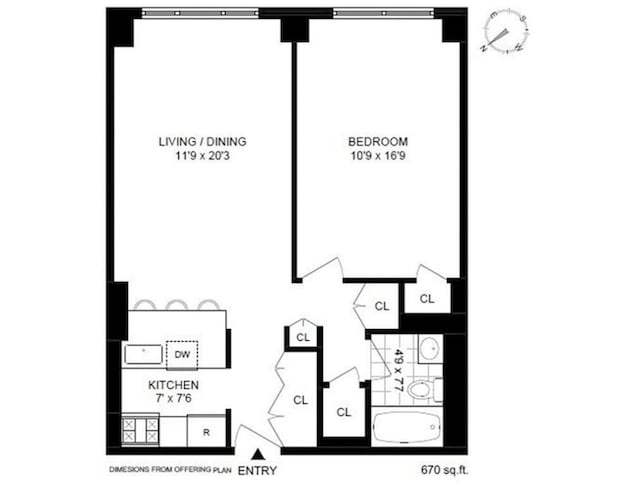 30 W 63rd St Unit 8T, New York City, NY 10023 - view of floor plan / room layout