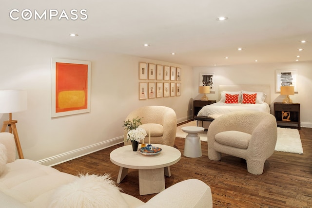 250 Mercer St Unit C302, New York City, NY 10012 - bedroom with dark wood-type flooring and recessed lighting