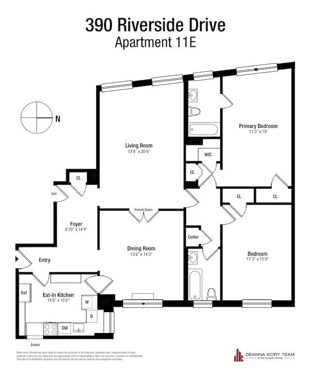390 Riverside Dr Unit 11E, New York City, NY 10025 - view of property floor plan