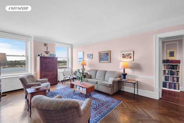 390 Riverside Dr Unit 11E, New York City, NY 10025 - living area with baseboards