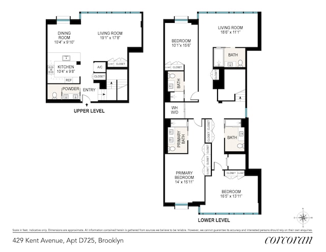 429 Kent Ave Unit D725, New York City, NY 11249 - view of floor plan / room layout