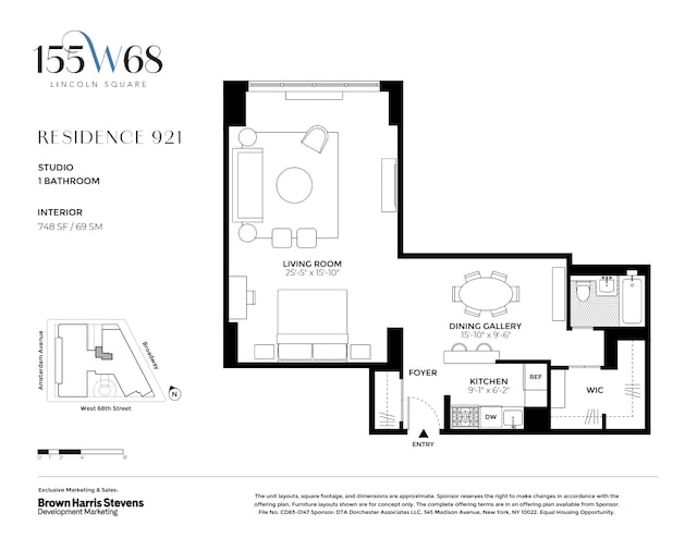 155 W 68th St Unit 921, New York City, NY 10023 - view of room layout