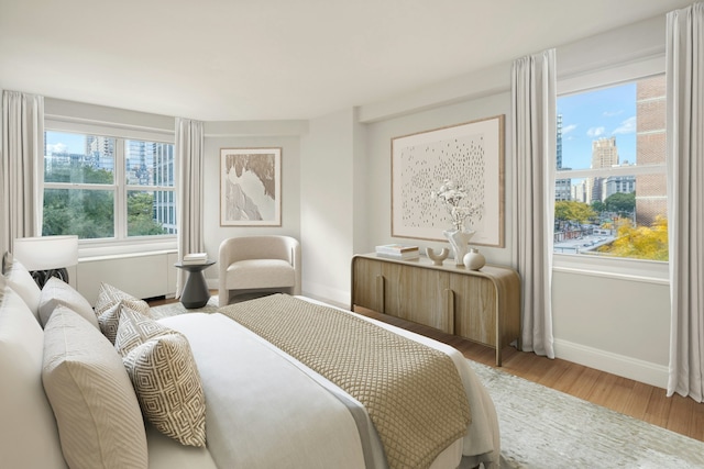 155 W 68th St Unit 35A, New York City, NY 10023 - bedroom featuring wood finished floors and a city view