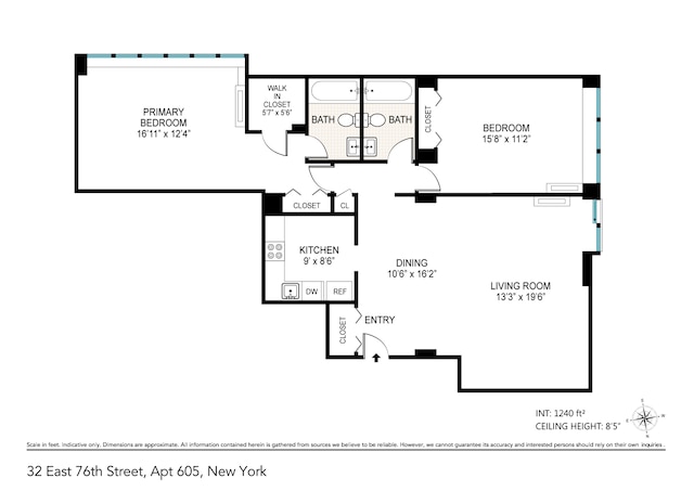 32 E 76th St Unit 605, New York City, NY 10021 - view of home floor plan