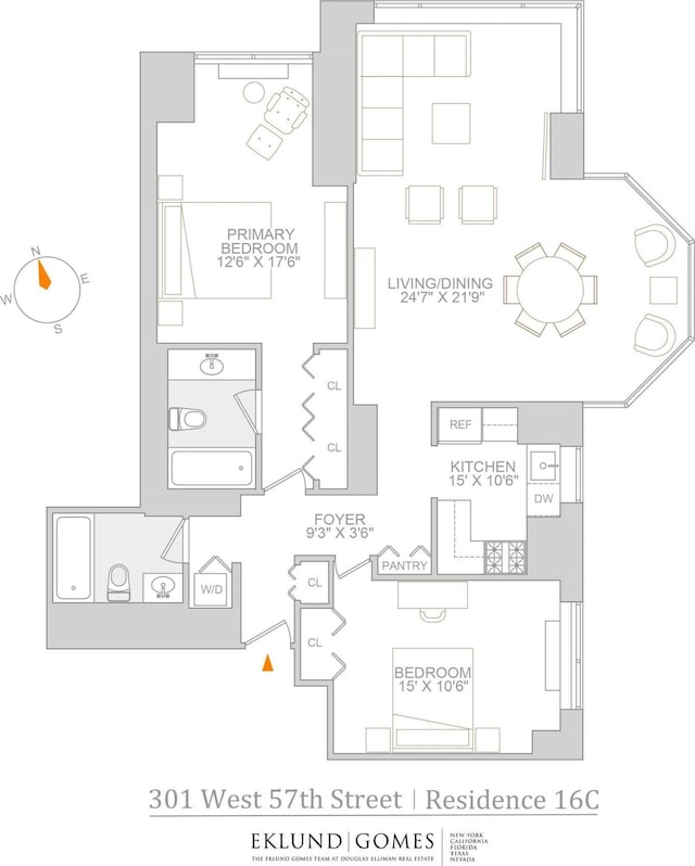 301 W 57th St Unit 16C, New York City, NY 10019 - view of property floor plan