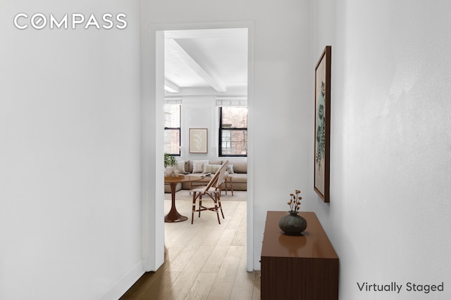 155 E 49th St Unit 3E, New York City, NY 10017 - hallway with wood finished floors and baseboards