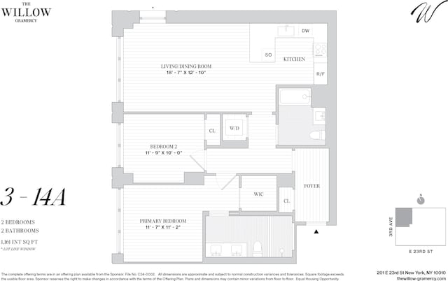 201 E 23rd St Unit 3A, New York City, NY 10010 - view of home floor plan