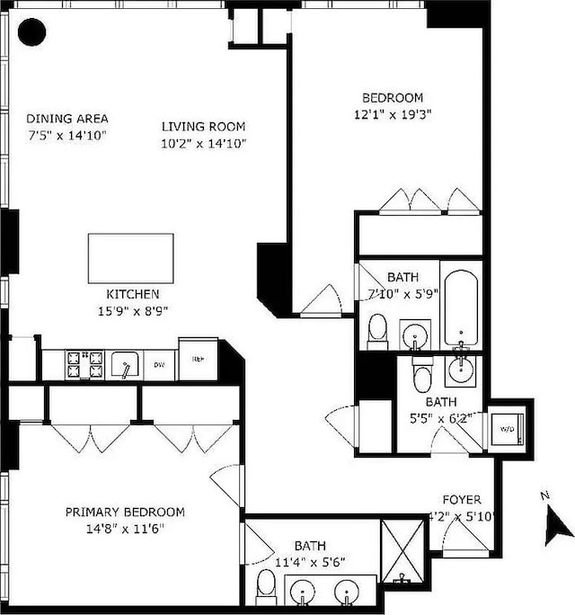 310 W 52nd St Unit 18H, New York City, NY 10019 - view of home floor plan