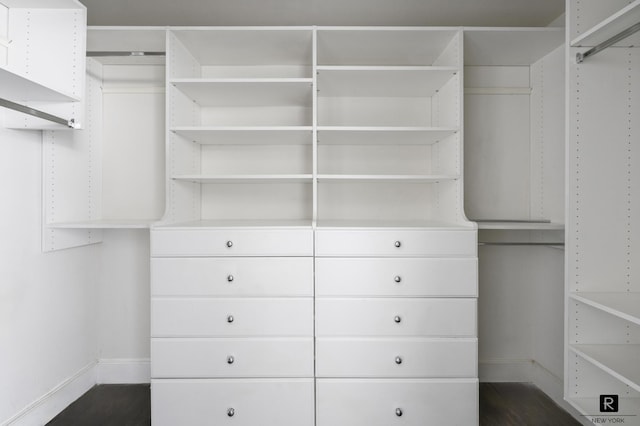 50 Bridge St Unit 506, New York City, NY 11201 - walk in closet featuring dark wood-style flooring