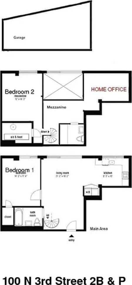 100 N 3rd St Unit 2B/4P, New York City, NY 11249 - view of home floor plan
