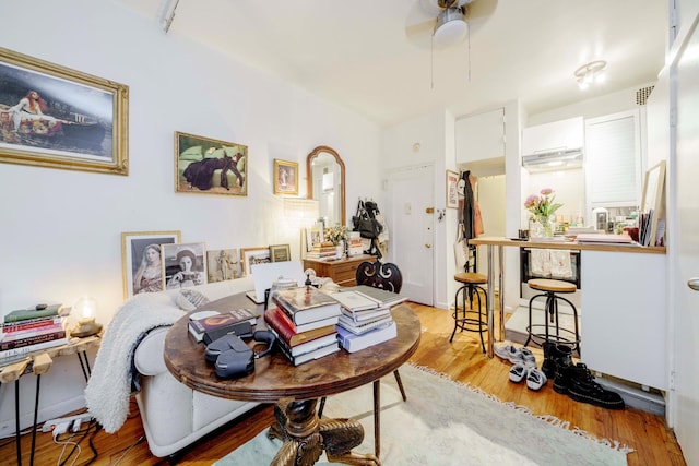 223 E 78th St Unit 2B, New York City, NY 10075 - living room featuring light wood-style floors and a ceiling fan