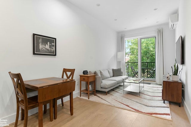 258 Winthrop St Unit 4A, New York City, NY 11225 - dining area with a wall unit AC and light wood-style flooring
