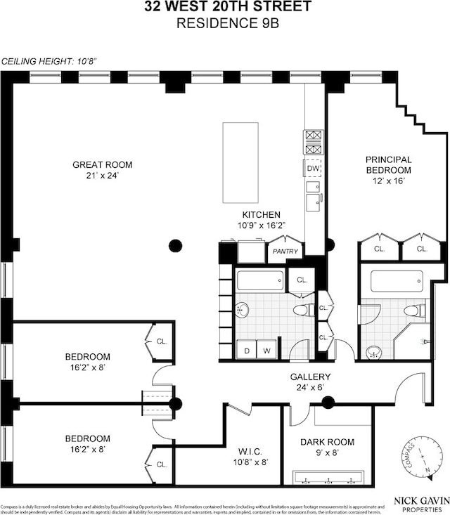 32 W 20th St Unit 9B, New York City, NY 10011 - view of home floor plan