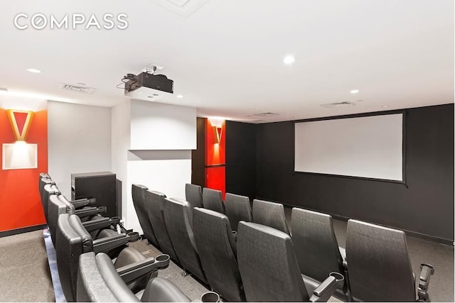 635 W 42nd St Unit 12D, New York City, NY 10036 - carpeted cinema room featuring recessed lighting