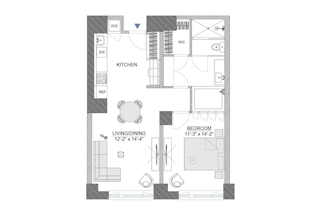 15 William St Unit 39F, New York City, NY 10004 - view of room layout