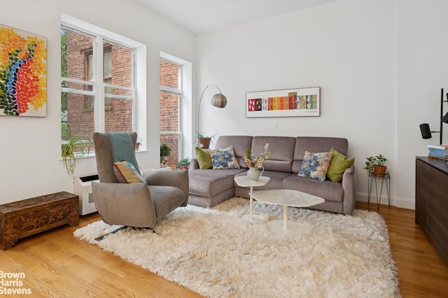 302 W 122nd St Unit 1, New York City, NY 10027 - living room with wood finished floors and baseboards