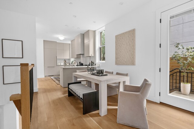 205 14th St Unit Th, New York City, NY 11215 - dining space with light wood finished floors