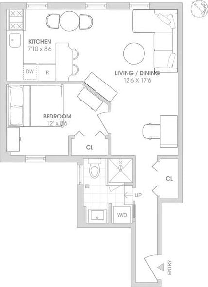 204 W 10th St Unit 18, New York City, NY 10014 - view of floor plan / room layout