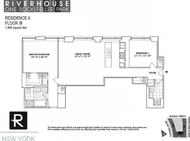 2 River Ter Unit 9-A, New York City, NY 10282 - view of floor plan / room layout