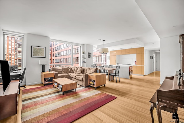 2 River Ter Unit 9-A, New York City, NY 10282 - living room with light wood-style floors