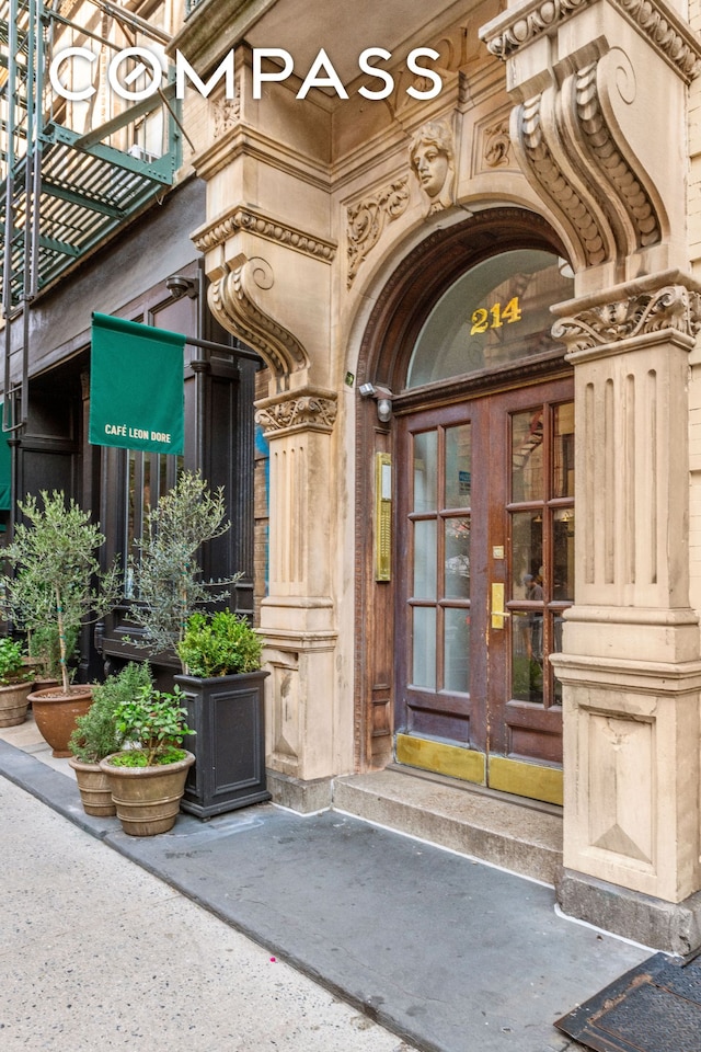 214 Mulberry St Unit 6B, New York City, NY 10012 - view of exterior entry featuring stone siding