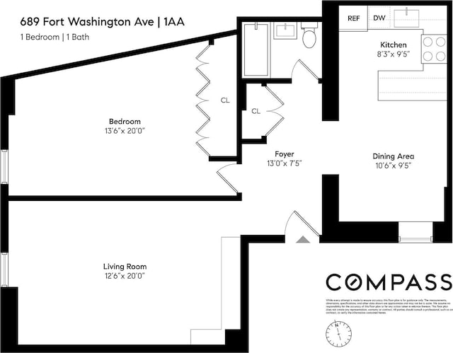 689 Fort Washington Ave Unit 1Aa, New York City, NY 10040 - view of room layout