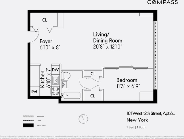 101 W 12th St Unit 6L, New York City, NY 10011 - view of floor plan / room layout