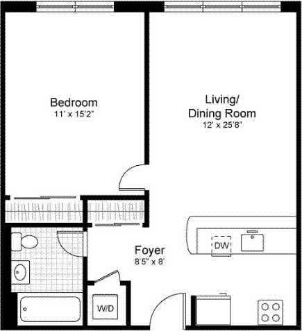 555 W 23rd St Unit N7H, New York City, NY 10011 - view of room layout